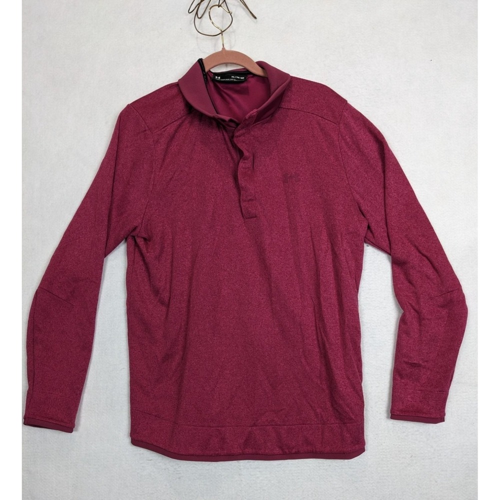 Under Armour ColdGear Golf Shirt XL Pink Pullover Long Sleeve